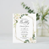 Papier Brunch Et Bubbly Budget Floral Invitation (Debout devant)