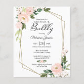 Papier Brunch Et Bubbly Budget Floral Invitation (Devant)
