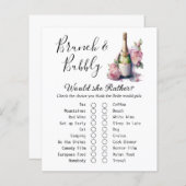 Papier Brunch et Bubbly Fête des mariées Game Card (Devant / Derrière)