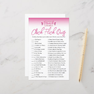 Papier Brunch et Bubbly Galentines Chick Flick Jeu Quiz