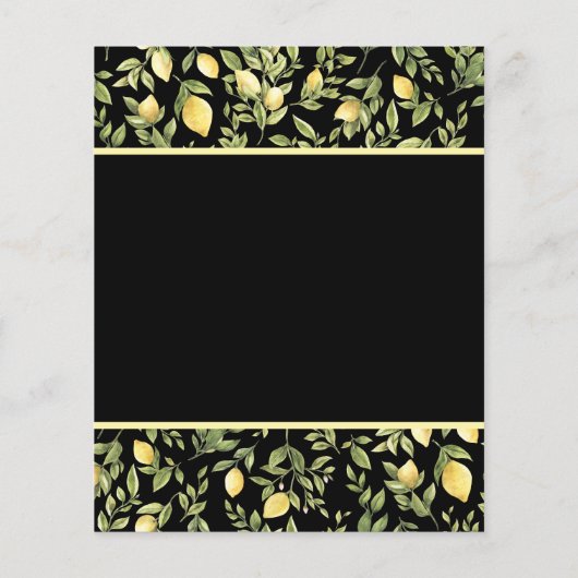 Papier Brunch nuptial Budget Citrons noirs verdure (Dos)