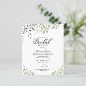 Papier Brunch nuptial vert Invitation budgétaire (Debout devant)