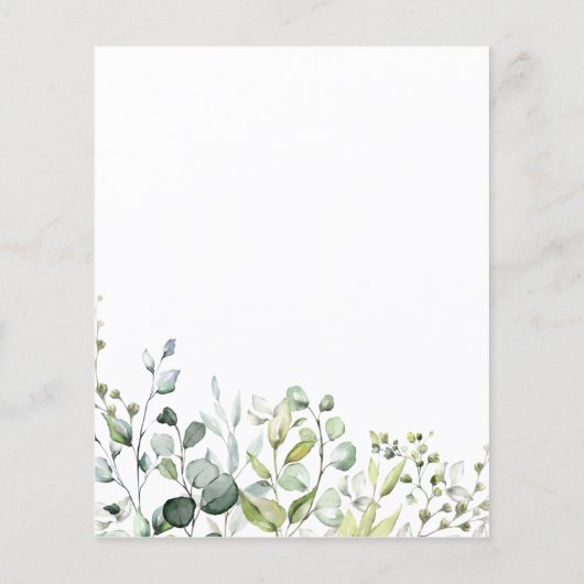 Papier Brunch nuptial vert Invitation budgétaire (Dos)