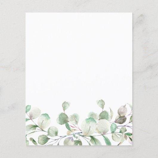 Papier Brunch nuptial vert Invitation budgétaire (Dos)