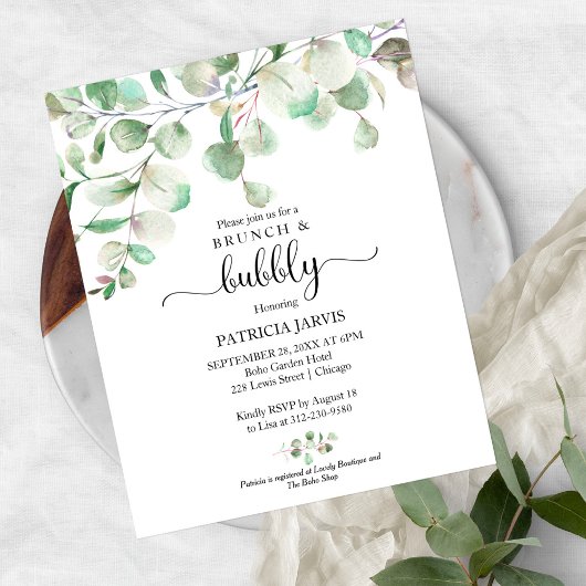 Papier Brunch Vert Et Bubble Invitations Budget