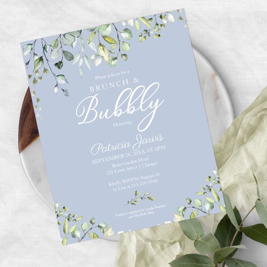 Papier Brunch Vert Et Invitations Bubbly Budget
