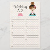 Papier Brunette Yoga Fête des mariées Mariage A-Z Jeu (Devant)