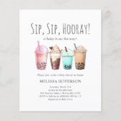 Papier Bubble Tea Boba Baby shower Budget Invitation (Devant)
