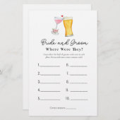Papier Bubbles & Brew "Où étaient-ils" Jeux de douche (Devant / Derrière)