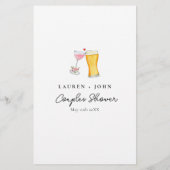 Papier Bubbles et Brew Couple's Shower Bingo jeux (Dos)