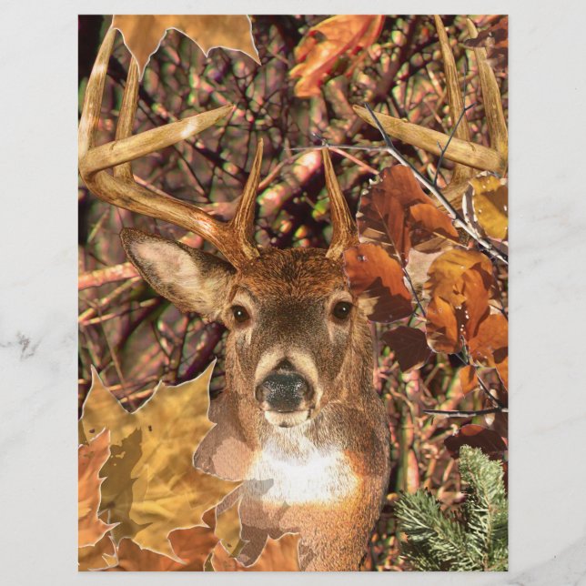 Papier Buck in Hunter Camo White Tail Deer (Devant)
