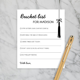 Papier Bucket List Black & White Advice Chic Graduation