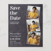 Papier Budge Rustic 3 Photo Graduation Enregistrer La Dat (Devant)