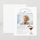 Papier BUDGET 100e anniversaire Photo Martini Invitation (Devant / Derrière)