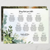 Papier BUDGET 10 Tableau Mariage Places de siège Vert (Devant / Derrière)