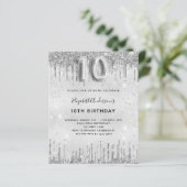 Papier Budget 10e anniversaire parties scintillant argent (Debout devant)