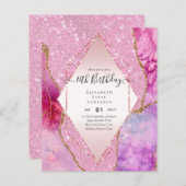 Papier BUDGET 16e anniversaire Glittery AGATE Sparkle Inv (Devant / Derrière)