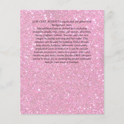 Papier BUDGET 16e anniversaire Glittery AGATE Sparkle Inv (Dos)