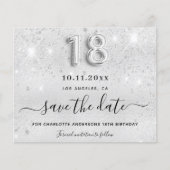 Papier Budget 18e anniversaire argent parties scintillant (Devant)