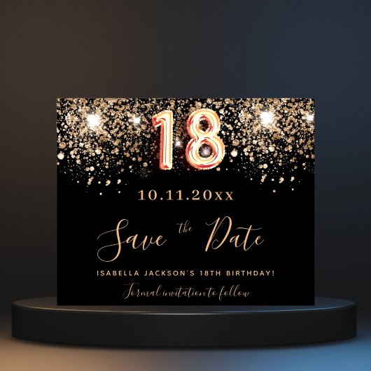 Papier Budget 18e anniversaire parties scintillant noire