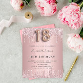 Papier Budget 18e anniversaire rose pâle parties scintill