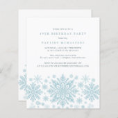 Papier BUDGET 19e anniversaire Blue Snowflake Invitation (Devant / Derrière)