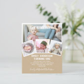 Papier BUDGET 1er anniversaire PHOTO Invitation ou MERCI (Debout devant)