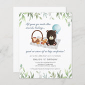 Papier Budget 1er anniversaire Teddy Bear Pique-nique Ble (Devant / Derrière)