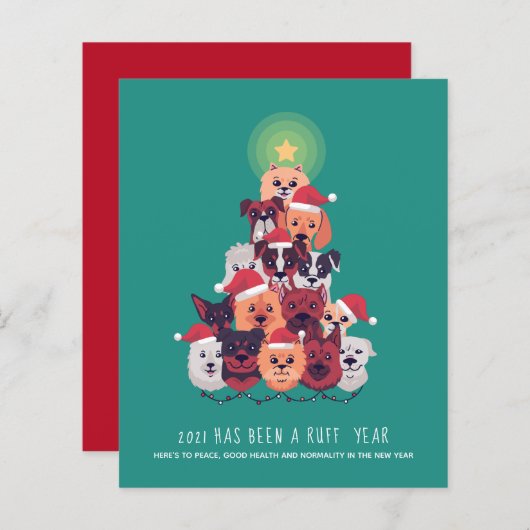 Papier BUDGET 2021 C'est une année RUFF CHIEN Noël (Devant / Derrière)