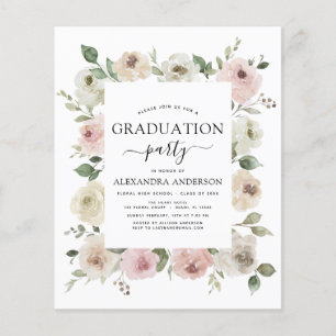 Papier Budget 2022 Dusty Pink Graduation Floral