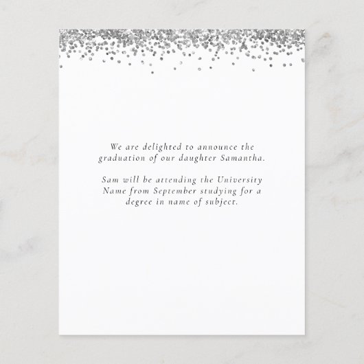 Papier Budget 2022 Grad Photo Parties scintillant argent  (Dos)