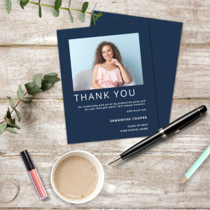 Papier Budget 2022 Graduation Navy Thank You