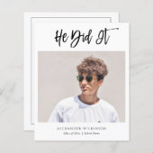 Papier BUDGET 2022 Il L'A Fait Moderne Garçon Grad Faire- (Devant / Derrière)