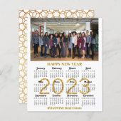 Papier Budget 2023 Calendrier Business Modern Gold Card (Devant / Derrière)