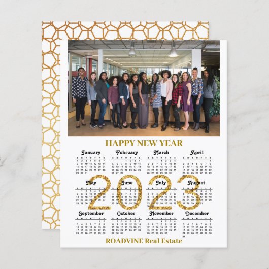 Papier Budget 2023 Calendrier Business Modern Script Card (Devant / Derrière)