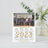 Papier Budget 2023 Calendrier Business Modern Script Card (Debout devant)