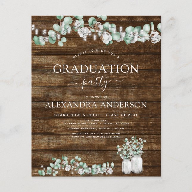 Papier Budget 2023 Eucalyptus Graduation Party (Devant)