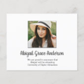 Papier Budget 2023 Faire-part simple d'obtention d'un dip (Dos)