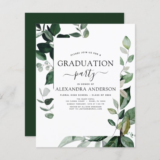 Papier Budget 2023 Graduation Botanical Green (Devant / Derrière)