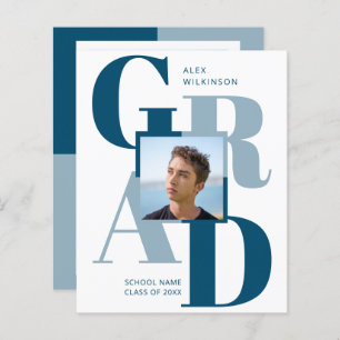 Papier BUDGET 2023 Moderne Bleu Script 2 Invitation photo