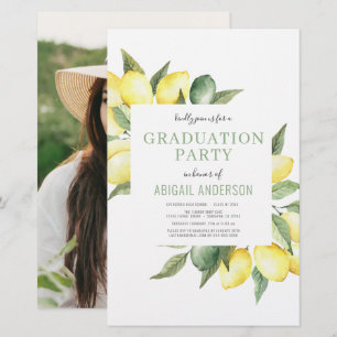 Papier Budget 2023 Photo Lemon Grad Party Invitation