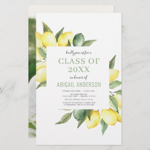 Papier Budget 2023 Photo moderne Lemon Grad Invitation