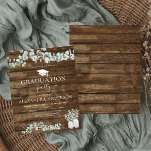 Papier Budget 2023 Rustic Graduation Invitation