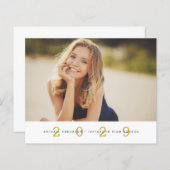 Papier Budget 2023 Simple Deux Photo Grad Gold Invitation (Devant / Derrière)