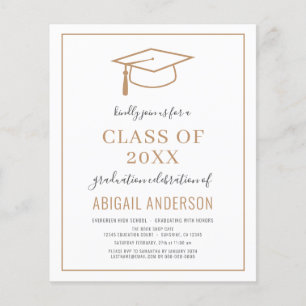 Papier Budget 2023 Simple Graduation Photo Invitation