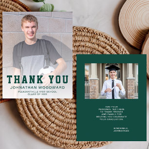 Papier Budget 2024 2-Photo Merci de graduation verte 2-Ph