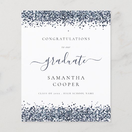 Papier Budget 2024 - Faire-part de Parties scintillant bl (Devant)