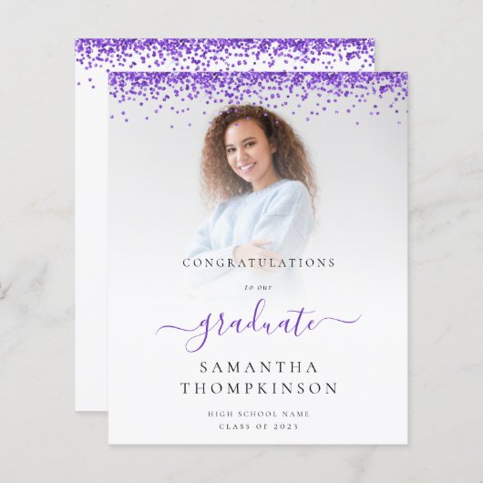 Papier Budget 2024 - Faire-part de Parties scintillant vi (Devant / Derrière)