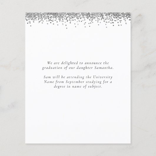 Papier Budget 2024 Grad Photo Parties scintillant argent (Dos)