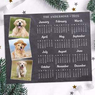 Papier Budget 2026 Rustic Photo Pet Chien Calendrier Card